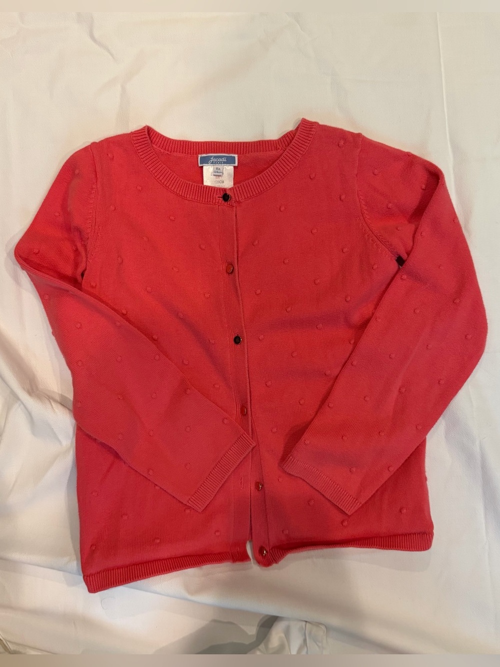 Jacadi Paris Bundle 2 Shirts & 2 Cardigans Girl’s Sz 8 White Red & Blue Colors - Picture 8 of 10